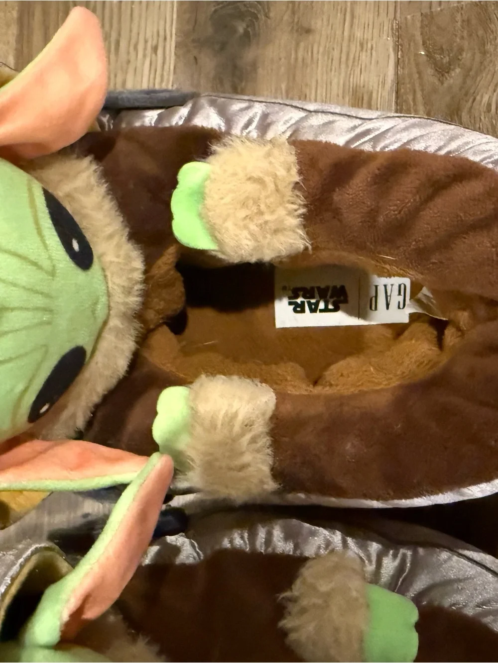 GAP Star Wars Grogu Plush Slippers - Green & Brown